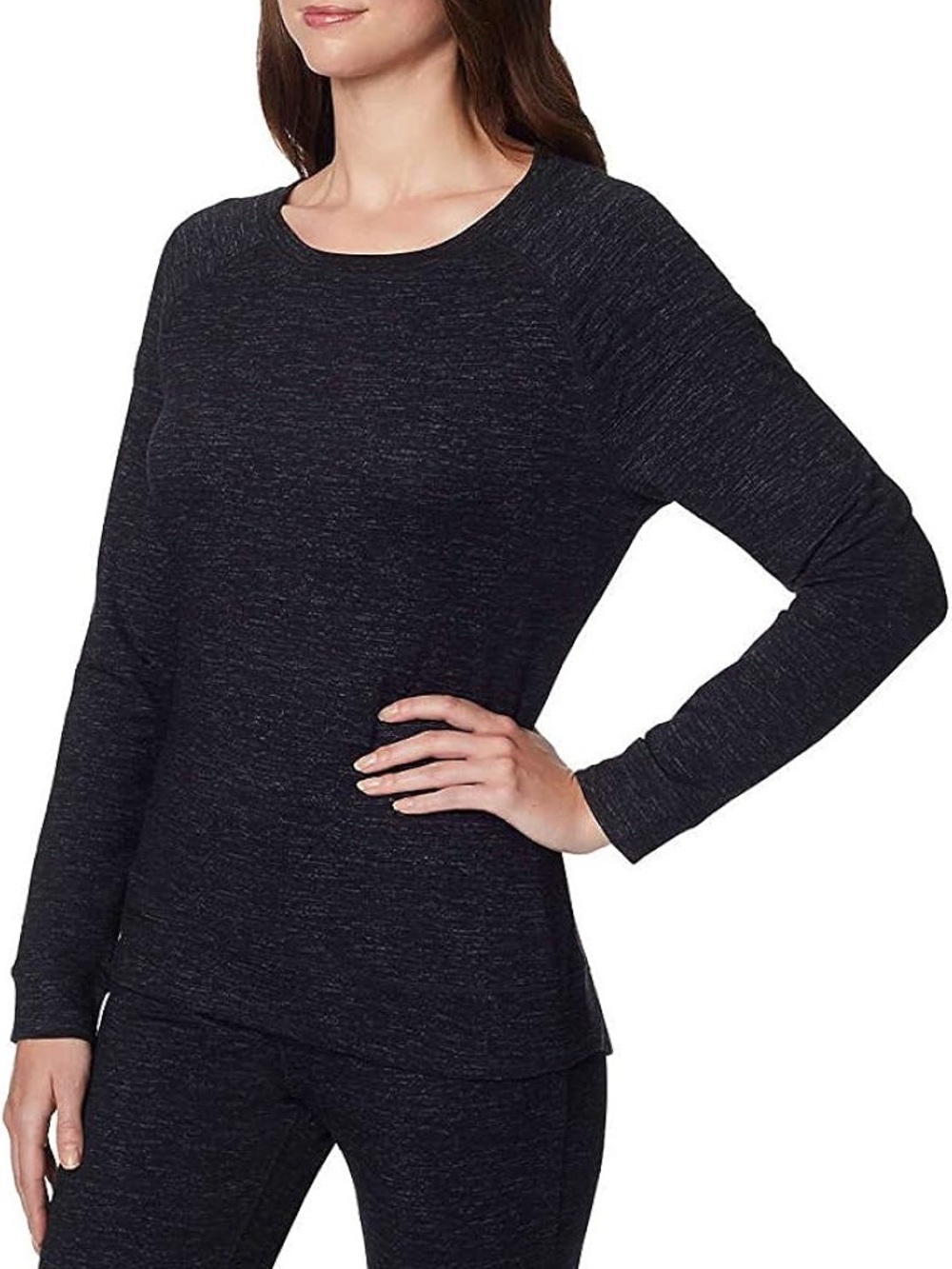 32 Degrees Heat Space Dye Long Sleeve Fleece Top